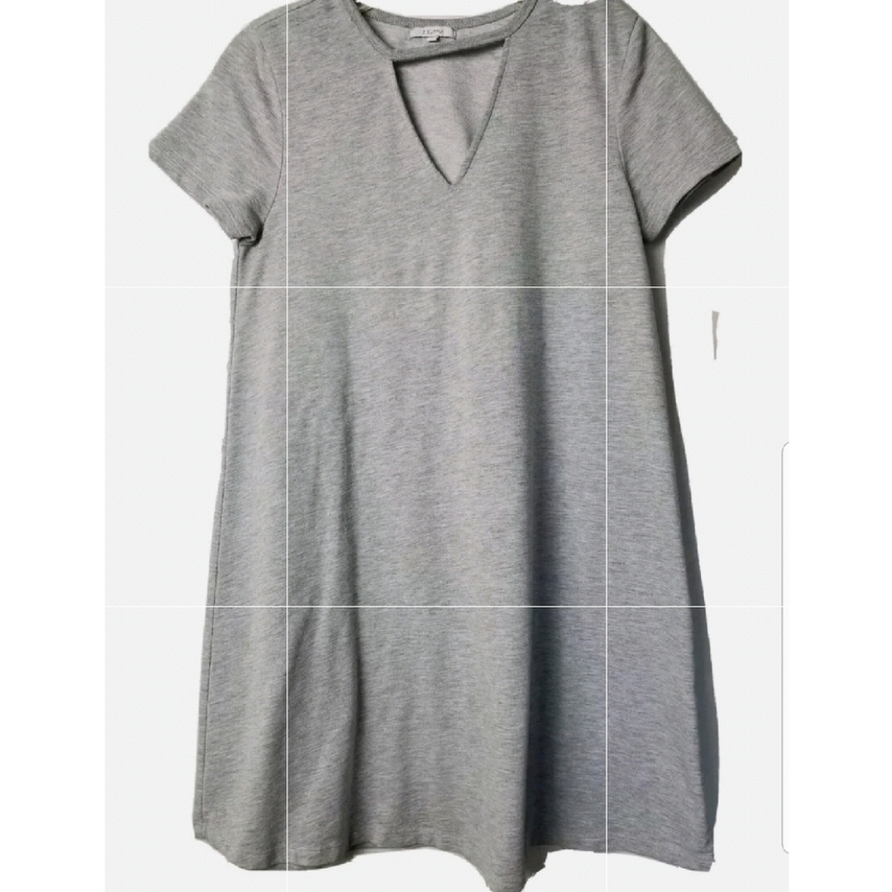 Z Supply Gray Cutout Baby French Terry Short Sleeves T-shirt Dress Size Small - Picture 3 of 13